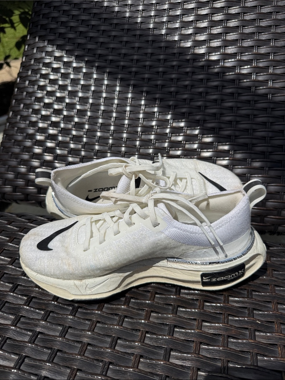 Nike women Athletic Running Shoes - White with Black Swoosh